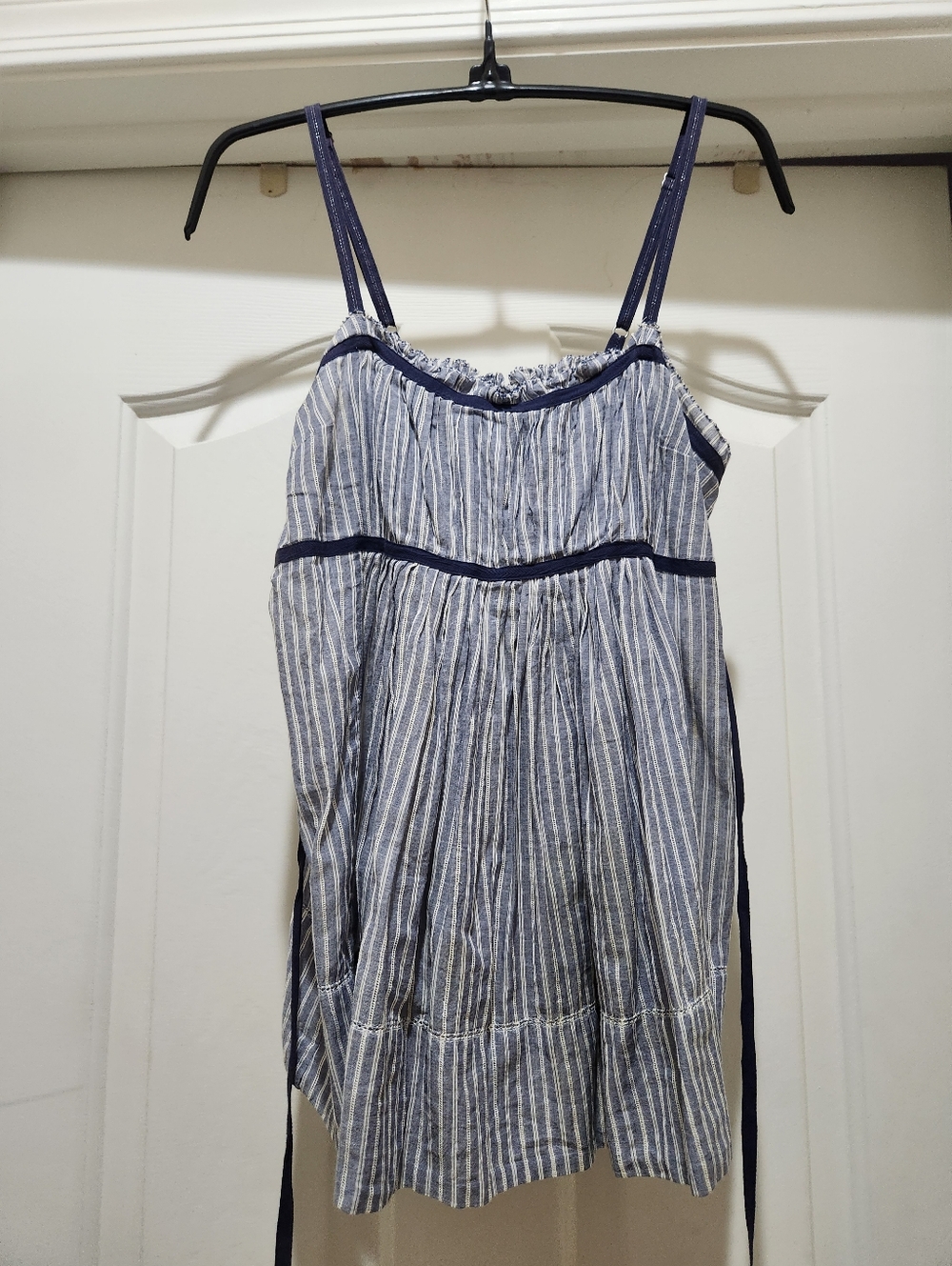 Abercrombie & Fitch Girls Navy and White Striped Babydoll Camisole